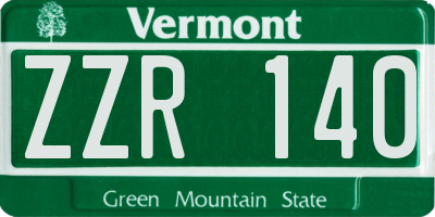 VT license plate ZZR140