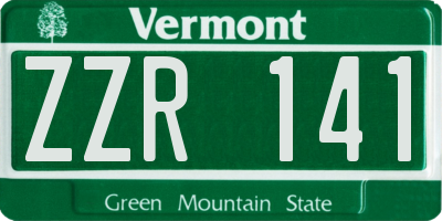 VT license plate ZZR141