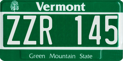VT license plate ZZR145