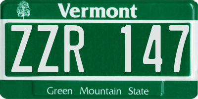 VT license plate ZZR147