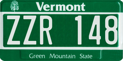 VT license plate ZZR148