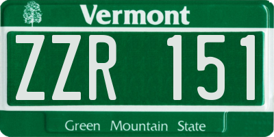 VT license plate ZZR151