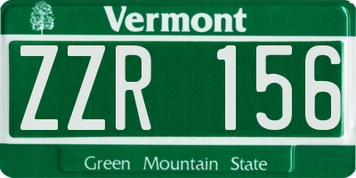VT license plate ZZR156