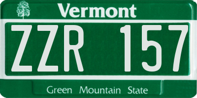 VT license plate ZZR157