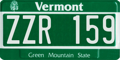 VT license plate ZZR159