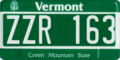 VT license plate ZZR163