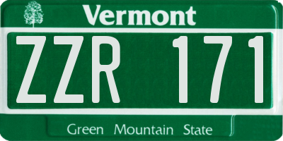VT license plate ZZR171