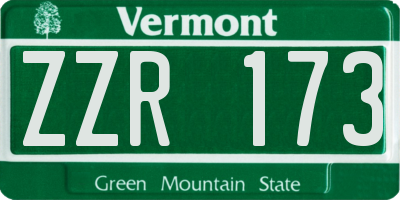 VT license plate ZZR173
