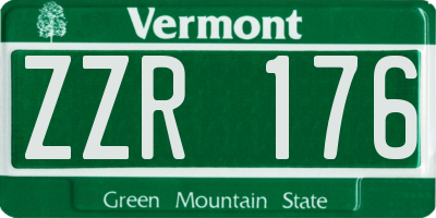 VT license plate ZZR176