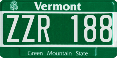 VT license plate ZZR188