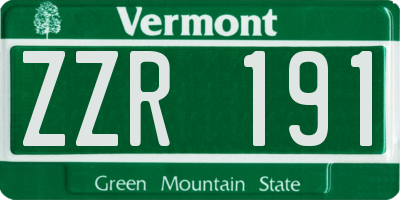 VT license plate ZZR191