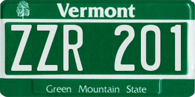 VT license plate ZZR201