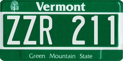 VT license plate ZZR211