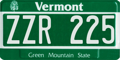 VT license plate ZZR225