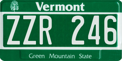 VT license plate ZZR246