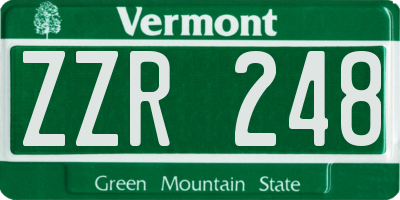 VT license plate ZZR248