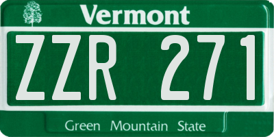 VT license plate ZZR271