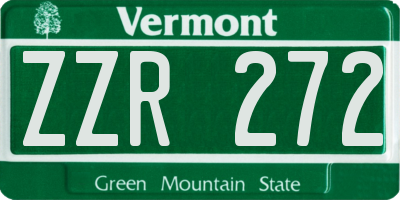 VT license plate ZZR272