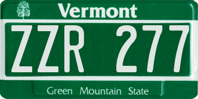 VT license plate ZZR277