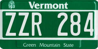 VT license plate ZZR284