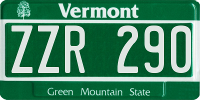 VT license plate ZZR290
