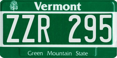 VT license plate ZZR295