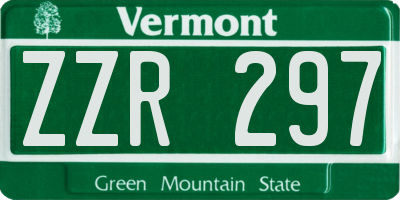 VT license plate ZZR297