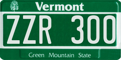 VT license plate ZZR300