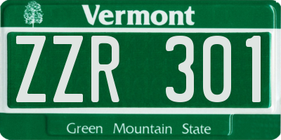 VT license plate ZZR301