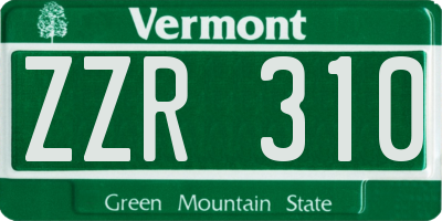 VT license plate ZZR310
