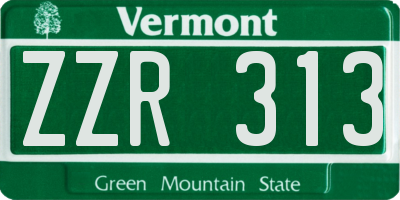 VT license plate ZZR313
