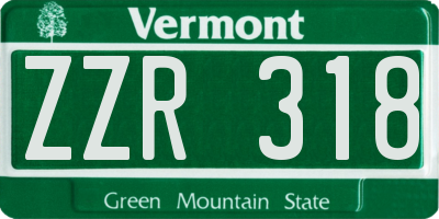 VT license plate ZZR318