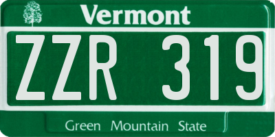 VT license plate ZZR319