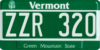 VT license plate ZZR320