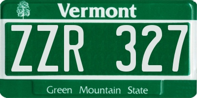 VT license plate ZZR327
