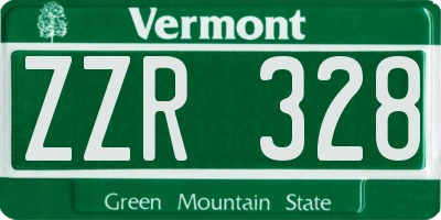 VT license plate ZZR328