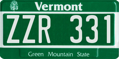 VT license plate ZZR331