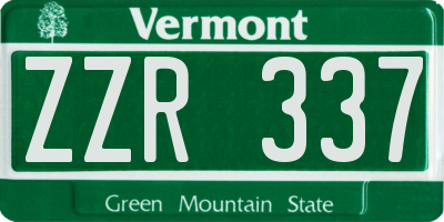 VT license plate ZZR337