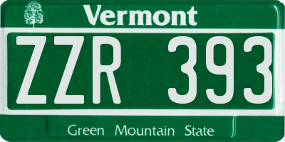 VT license plate ZZR393