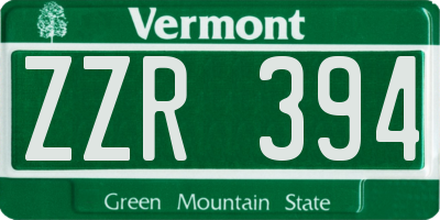 VT license plate ZZR394