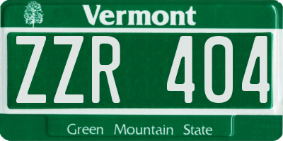 VT license plate ZZR404