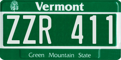 VT license plate ZZR411