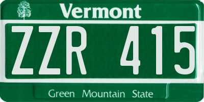 VT license plate ZZR415