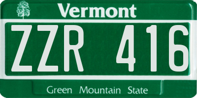VT license plate ZZR416