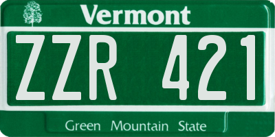 VT license plate ZZR421