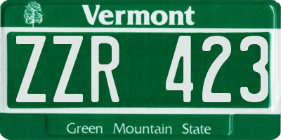 VT license plate ZZR423