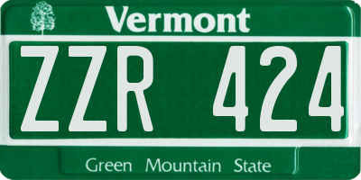 VT license plate ZZR424