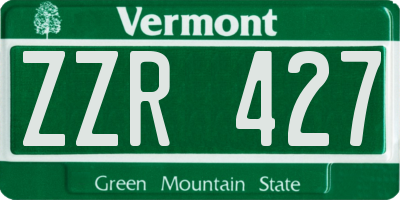 VT license plate ZZR427