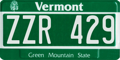 VT license plate ZZR429