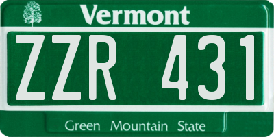 VT license plate ZZR431